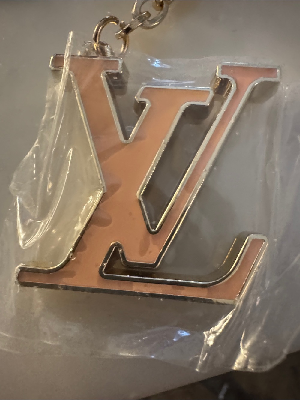 LV Pink Monogram Keychain Charm